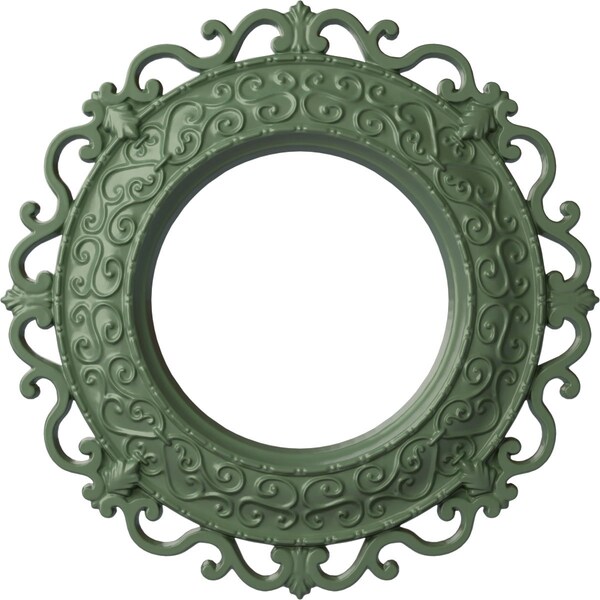 Ekena Millwork Orrington Ceiling Medallion (Canopies up to 6 5/8"), 13 1/4"OD x 6 5/8"ID x 1 1/8"P, Athenian Green CM13ORAGF - main